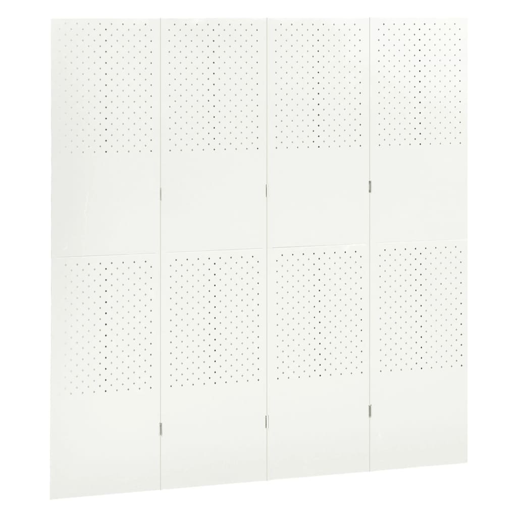 Fehér acél 4-paneles térelválasztó  160 x 180 cm