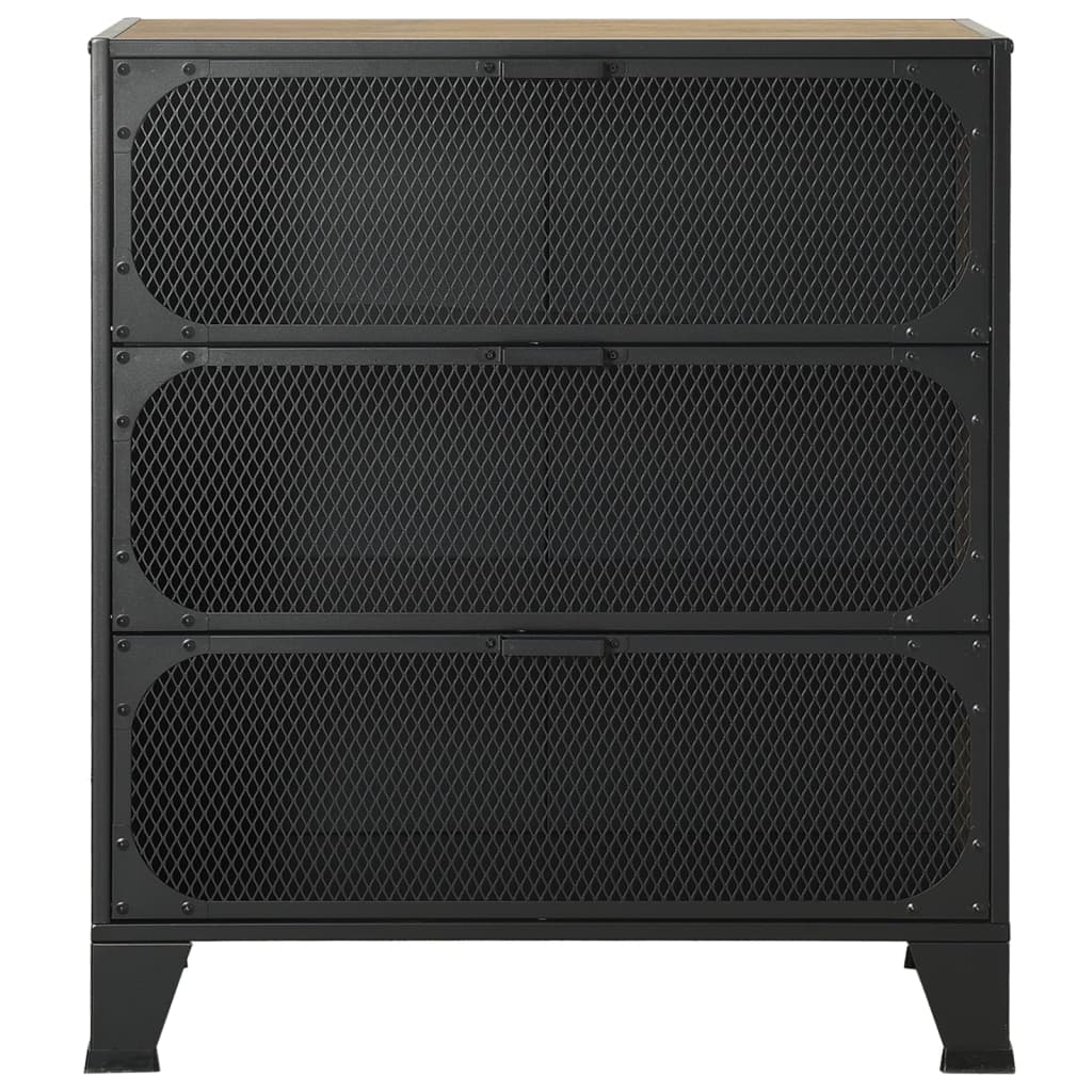 Rusztikus barna fém és mdf tárolószekrény 72 x 36 x 82 cm