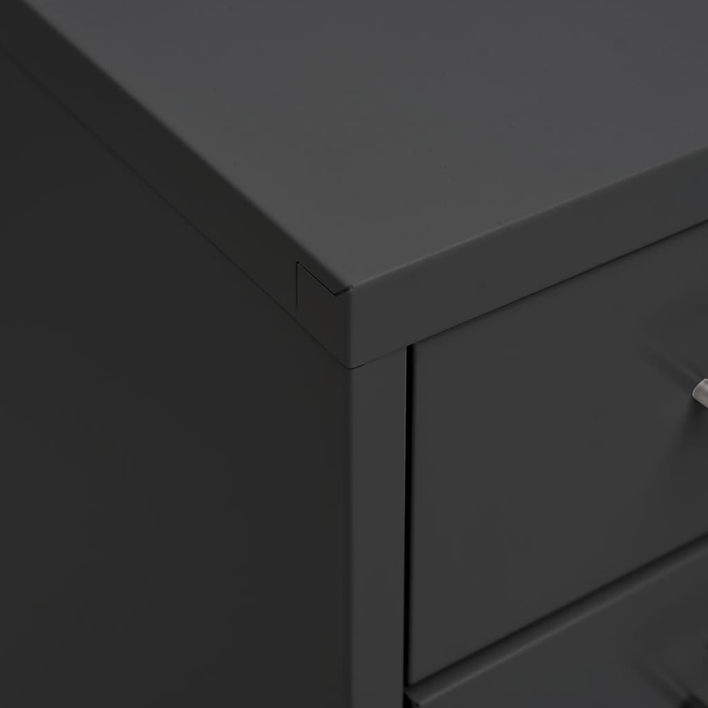 Antracitszürke fém mobil iratszekrény 28 x 41 x 109 cm