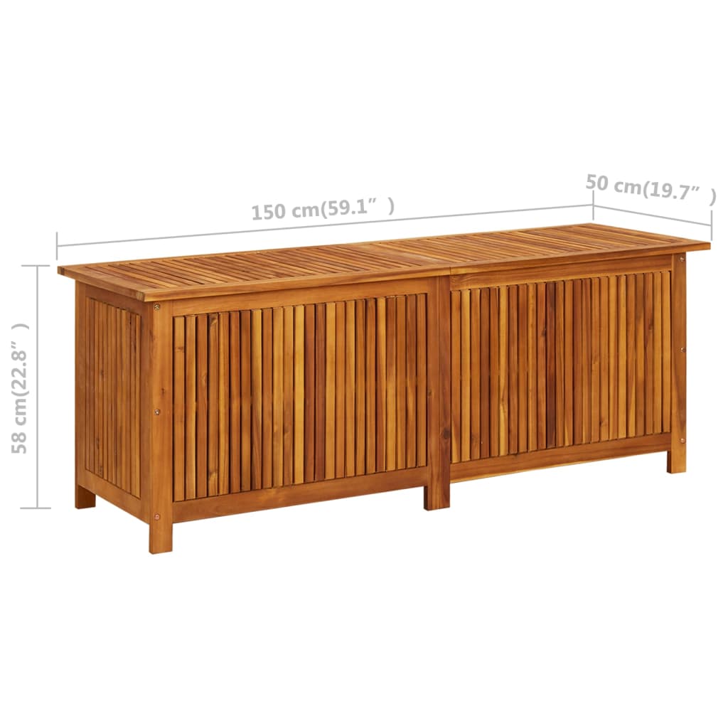 Tömör akácfa kerti tárolóláda 150 x 50 x 58 cm Tömör akácfa kerti tárolóláda 150 x 50 x 58 cm