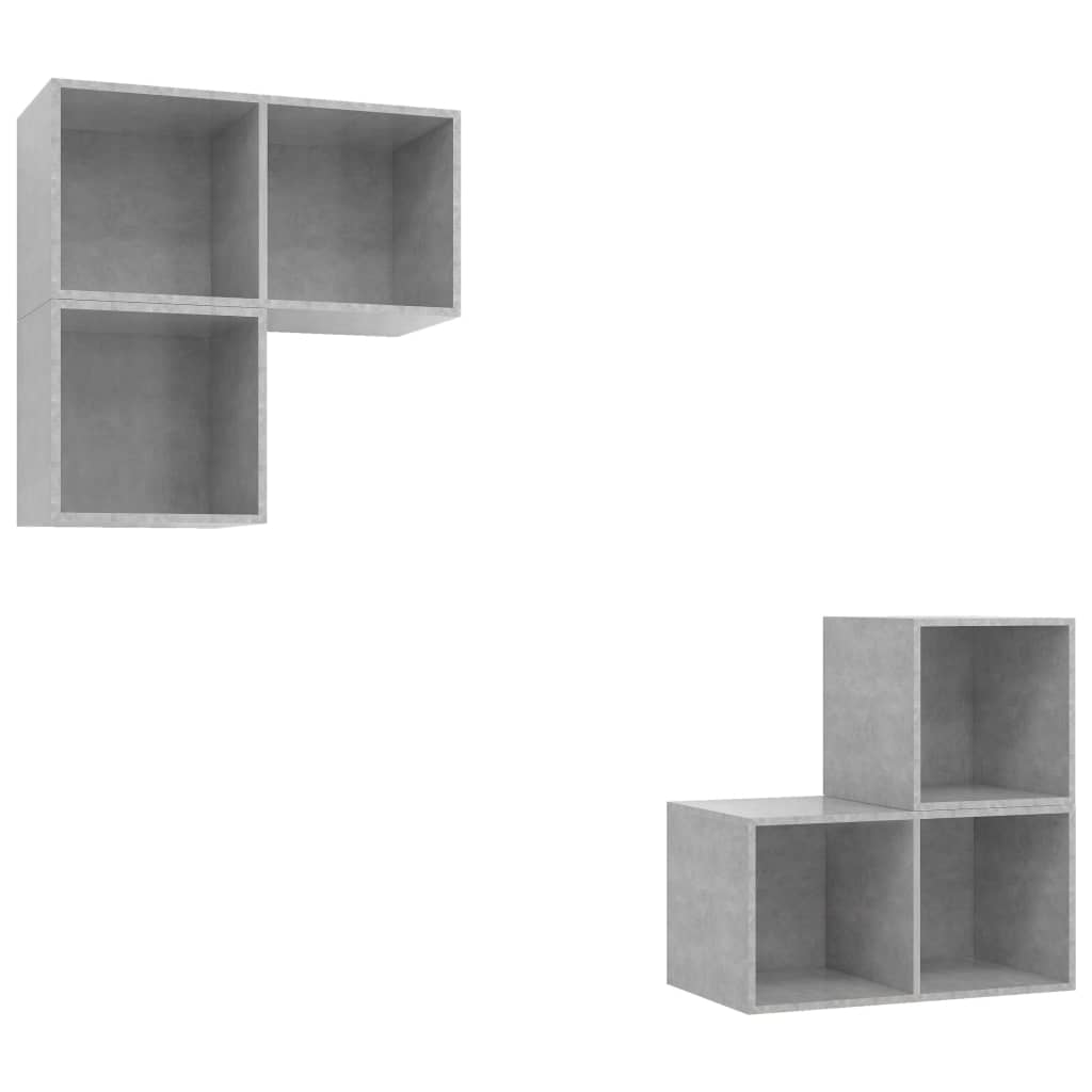 4 részes betonszürke forgácslap tv-szekrény szett 4 részes betonszürke forgácslap tv-szekrény szett