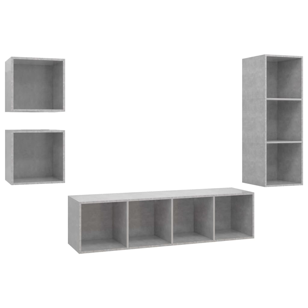2 részes betonszürke forgácslap tv-szekrény szett 2 részes betonszürke forgácslap tv-szekrény szett