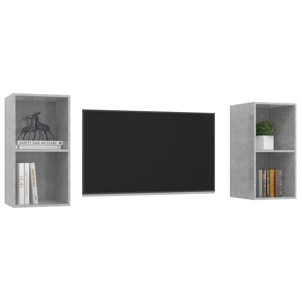 2 db betonszürke forgácslap falra szerelhető tv-szekrény 2 db betonszürke forgácslap falra szerelhető tv-szekrény