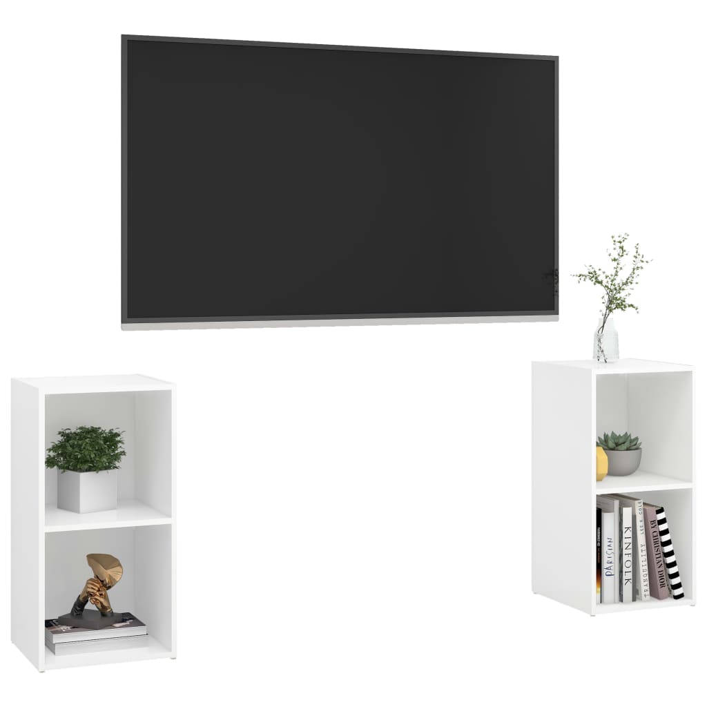 2 db fehér forgácslap tv-szekrény 72 x 35 x 36,5 cm 2 db fehér forgácslap tv-szekrény 72 x 35 x 36,5 cm