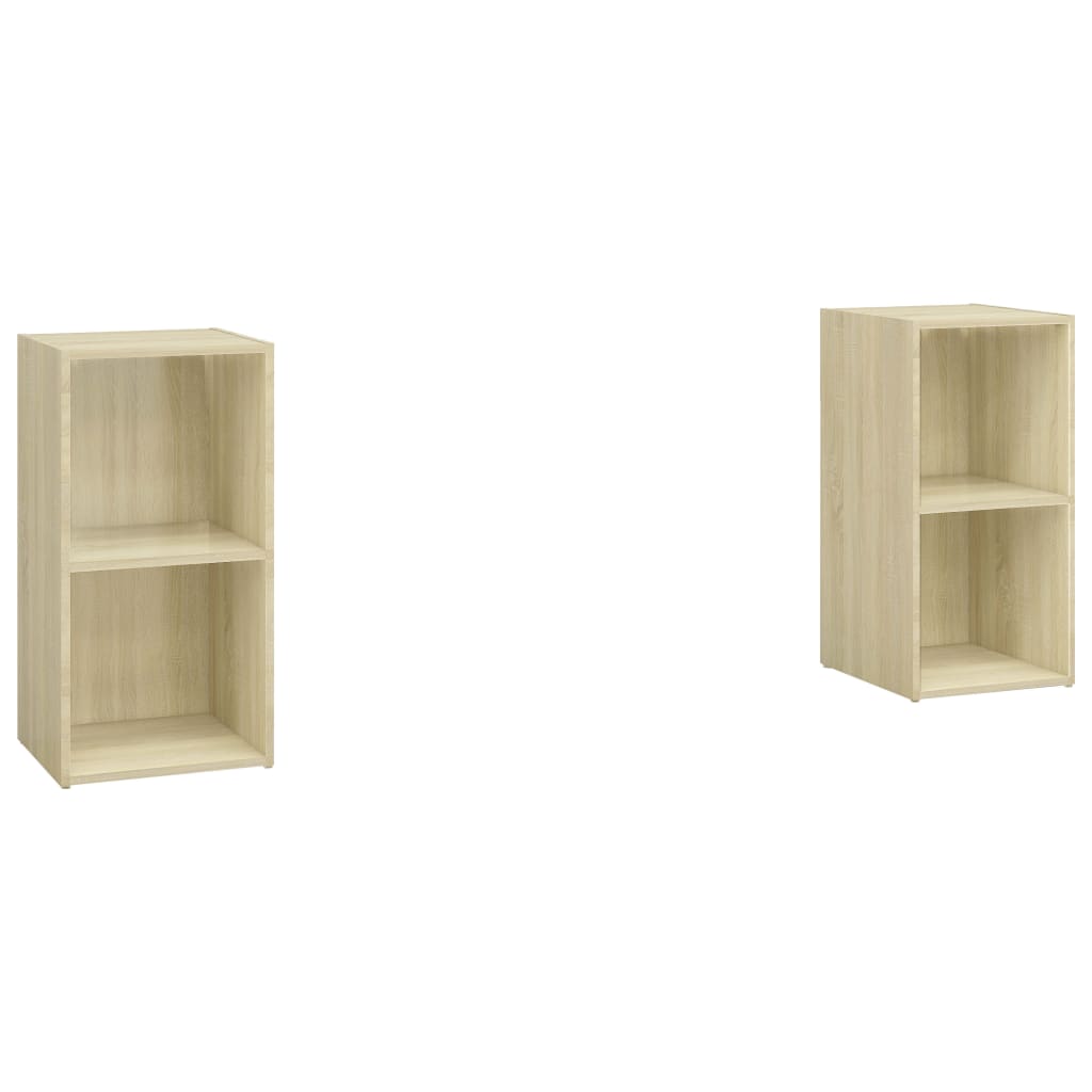 2 db sonoma-tölgyszínű forgácslap tv-szekrény 72 x 35 x 36,5 cm