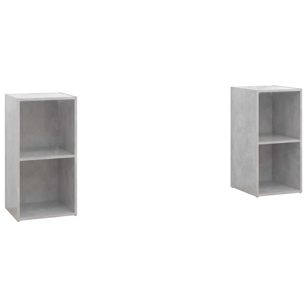 2 db betonszürke forgácslap tv-szekrény 72 x 35 x 36,5 cm 2 db betonszürke forgácslap tv-szekrény 72 x 35 x 36,5 cm