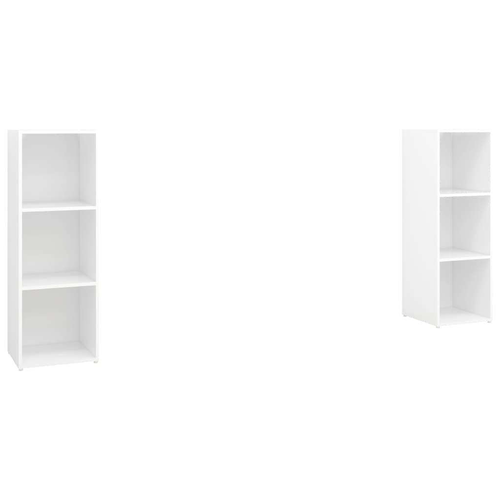 2 db fehér forgácslap tv-szekrény 107 x 35 x 37 cm