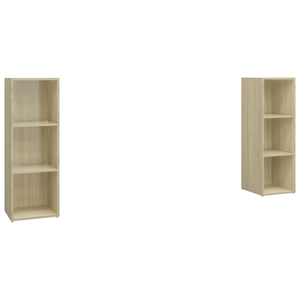 2 db sonoma-tölgyszínű forgácslap tv-szekrény 107 x 35 x 37 cm