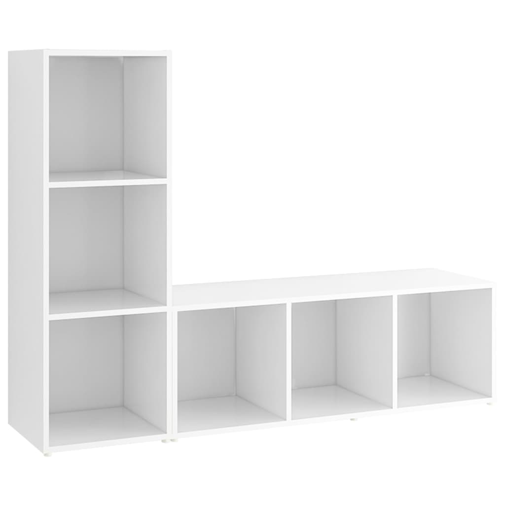 2 db fehér forgácslap tv-szekrény 107 x 35 x 37 cm 2 db fehér forgácslap tv-szekrény 107 x 35 x 37 cm