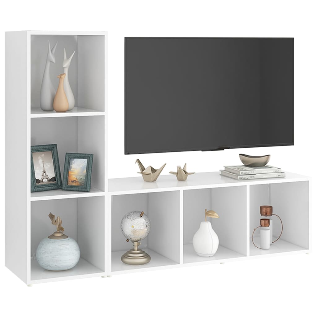 2 db fehér forgácslap tv-szekrény 107 x 35 x 37 cm 2 db fehér forgácslap tv-szekrény 107 x 35 x 37 cm