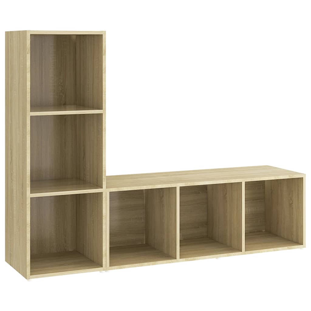 2 db sonoma-tölgyszínű forgácslap tv-szekrény 107 x 35 x 37 cm
