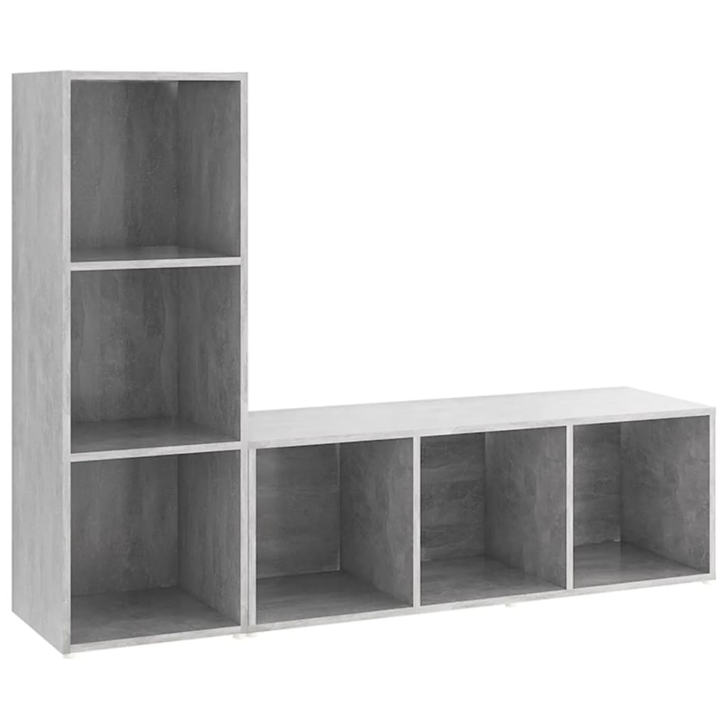 2 db betonszürke forgácslap tv-szekrény 107 x 35 x 37 cm 2 db betonszürke forgácslap tv-szekrény 107 x 35 x 37 cm