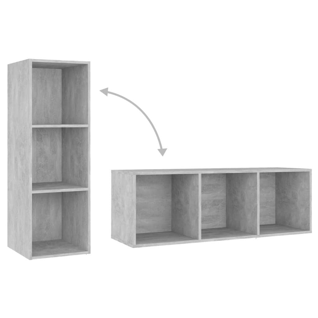 2 db betonszürke forgácslap tv-szekrény 107 x 35 x 37 cm 2 db betonszürke forgácslap tv-szekrény 107 x 35 x 37 cm