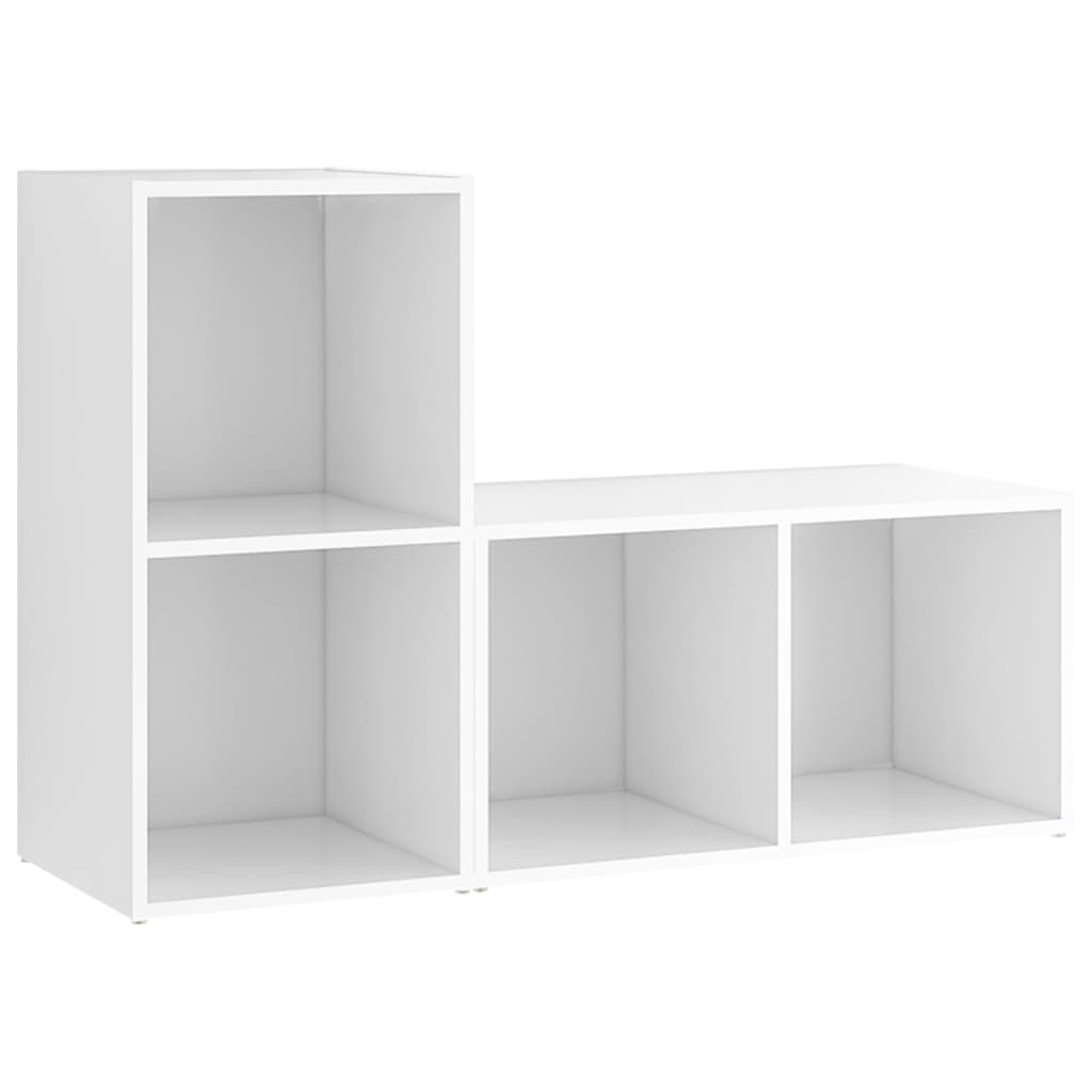 2 db fehér forgácslap tv-szekrény 72 x 35 x 36,5 cm
