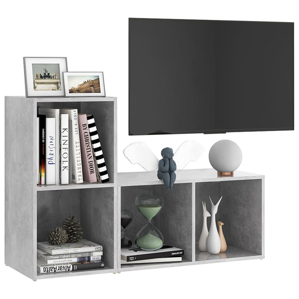 2 db betonszürke forgácslap tv-szekrény 72 x 35 x 36,5 cm 2 db betonszürke forgácslap tv-szekrény 72 x 35 x 36,5 cm