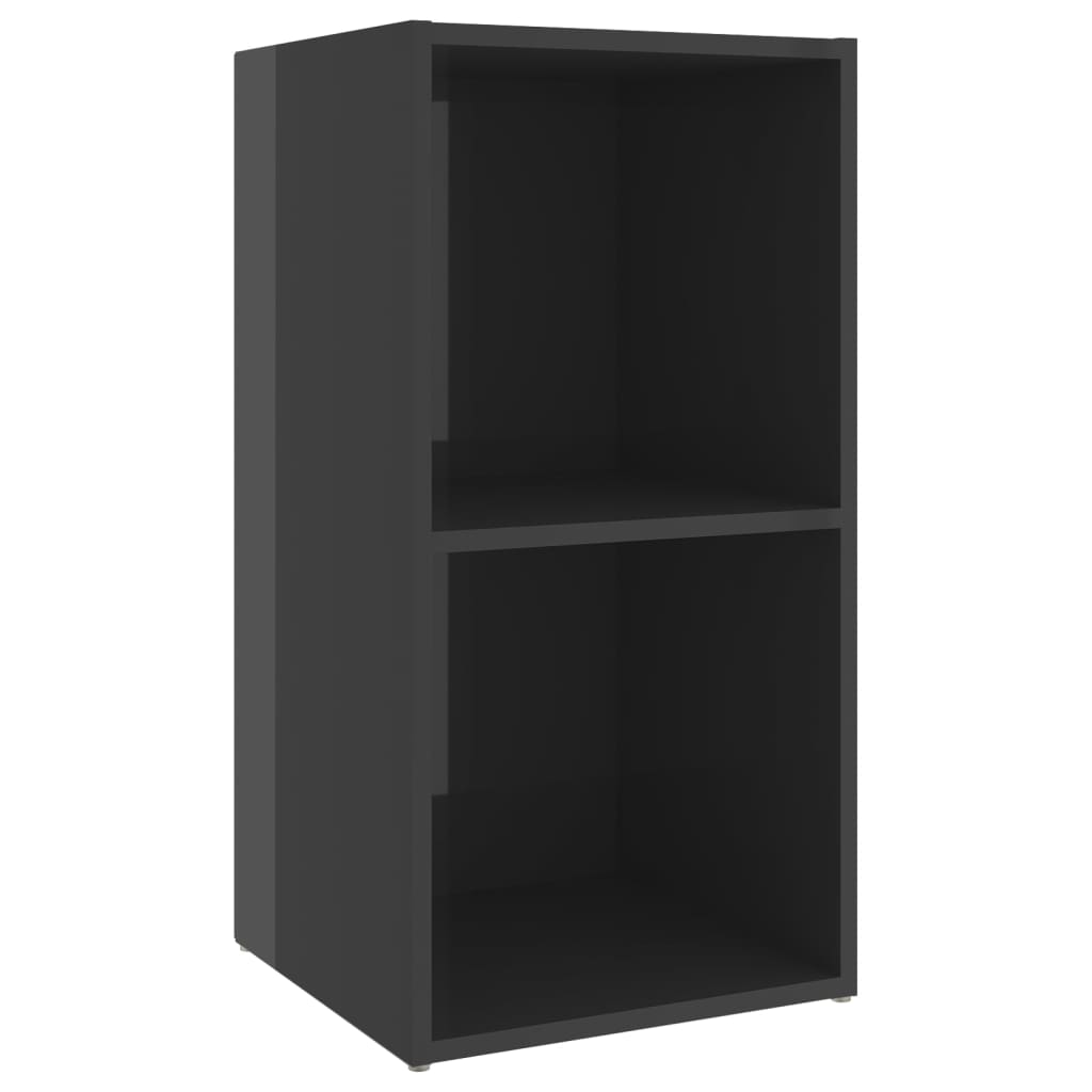 2 db magasfényű szürke forgácslap tv-szekrény 72 x 35 x 36,5 cm