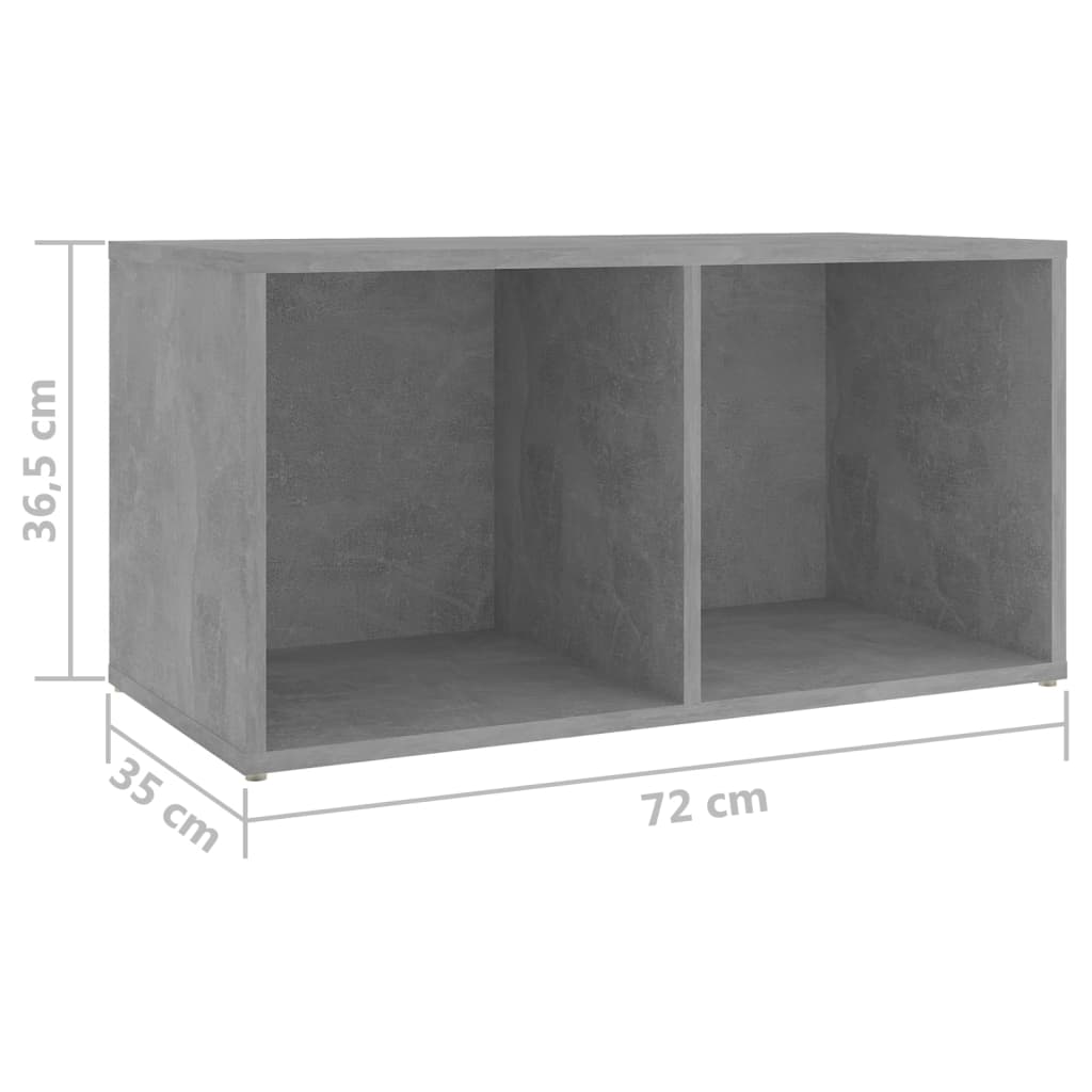 4 db betonszürke forgácslap tv-szekrény 72 x 35 x 36,5 cm
