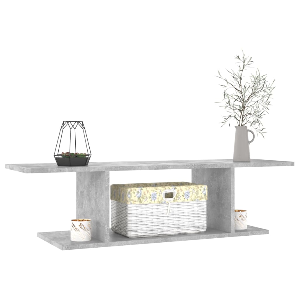 Betonszürke falra szerelhető tv-szekrény 103 x 30 x 26,5 cm