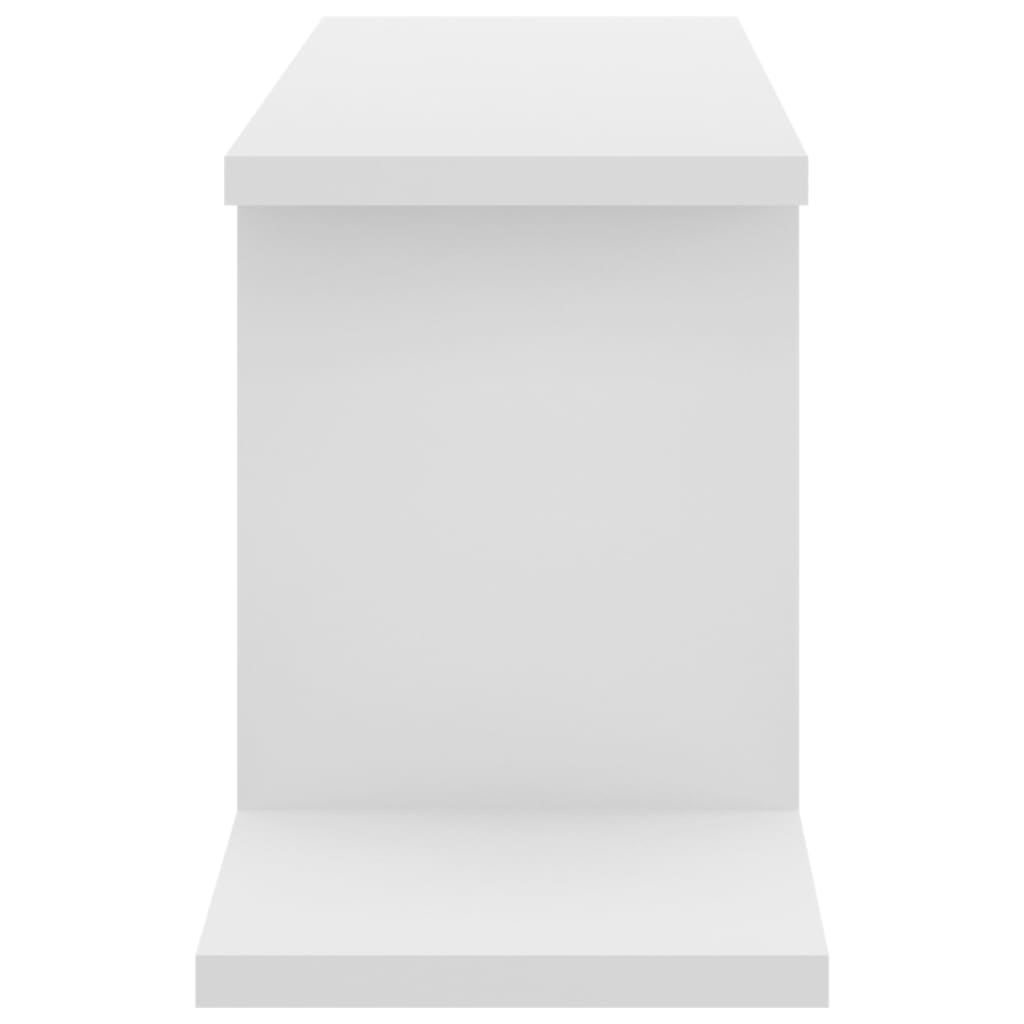 Fehér forgácslap fali tv-polc 125 x 18 x 23 cm