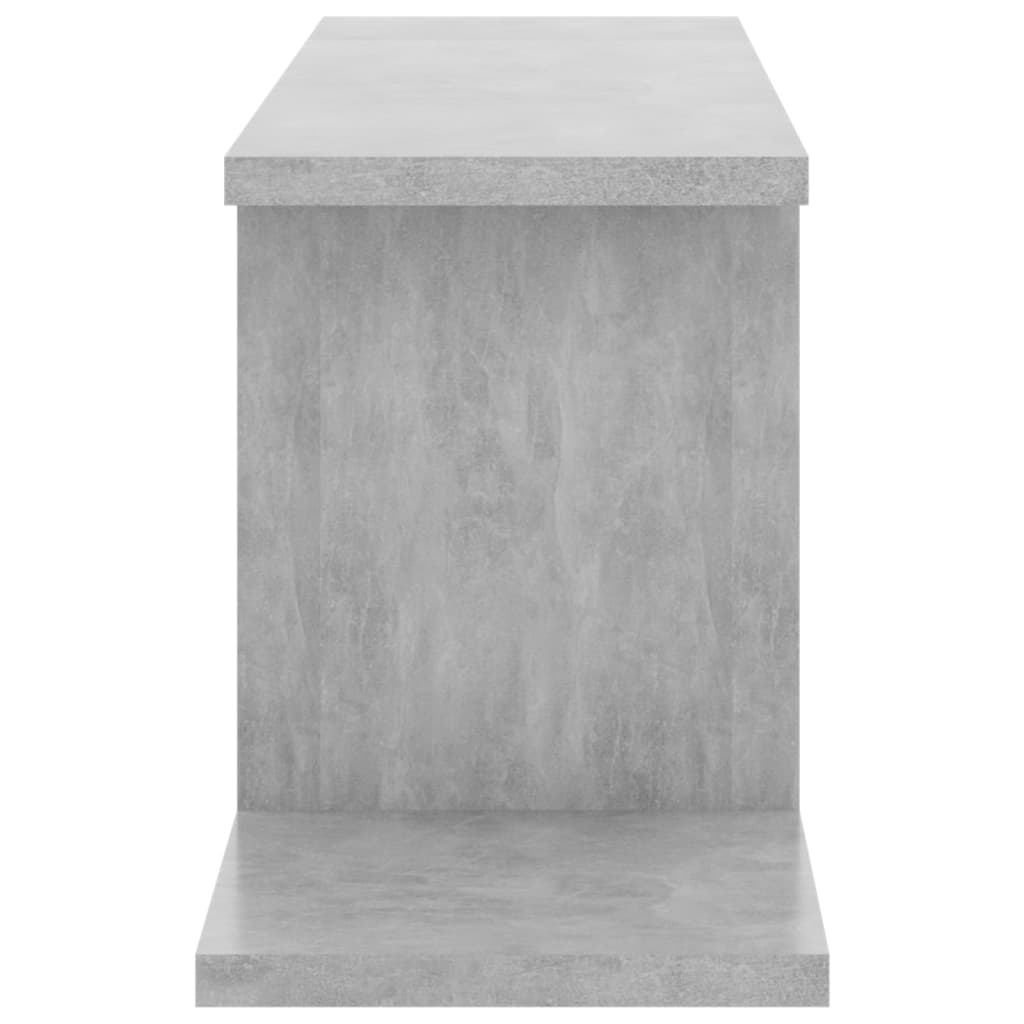 Betonszürke forgácslap fali tv-polc 125 x 18 x 23 cm