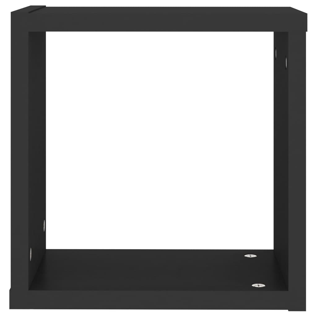 2 db fekete fali kockapolc 30 x 15 x 30 cm