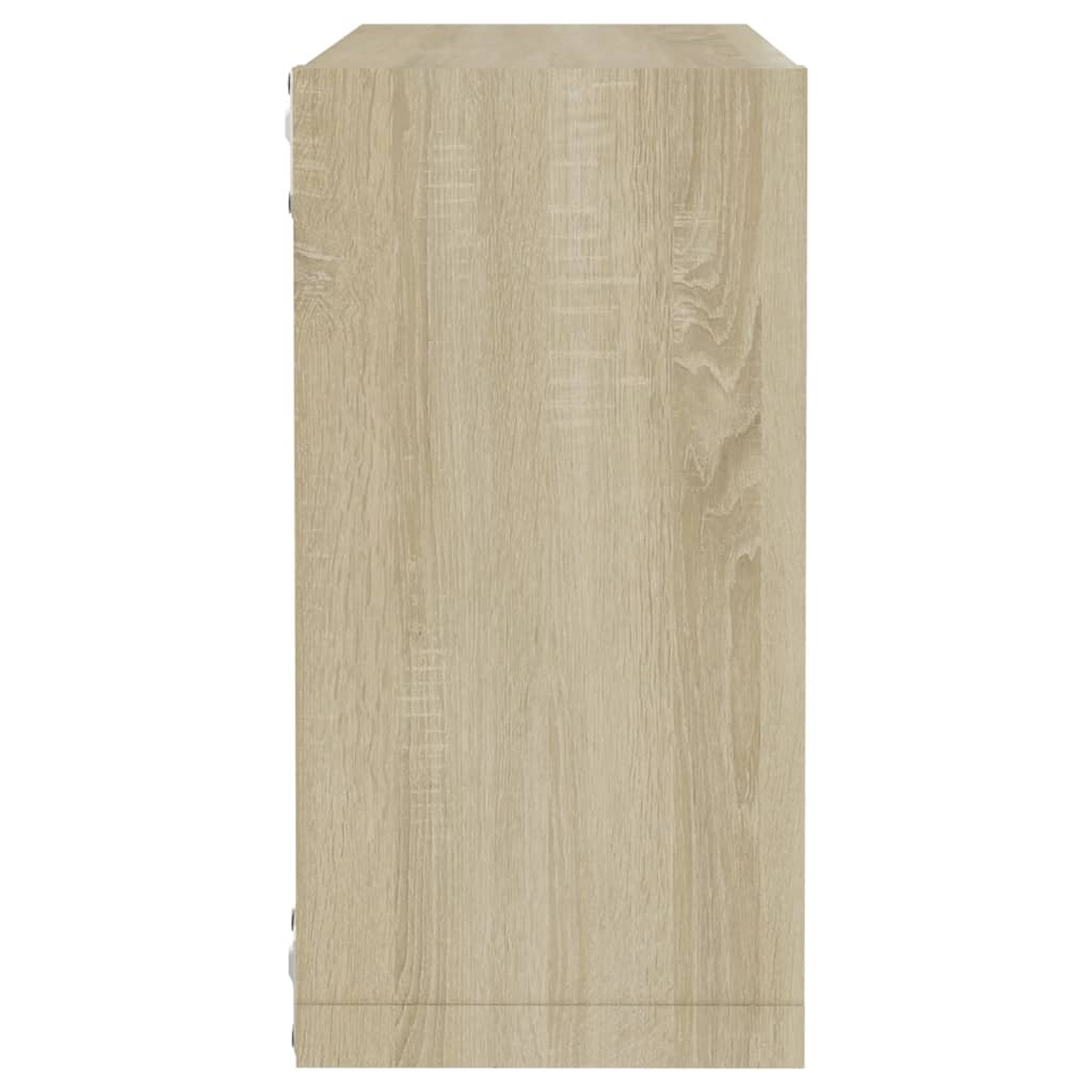 4 db sonoma-tölgyszínű fali kockapolc 30 x 15 x 30 cm