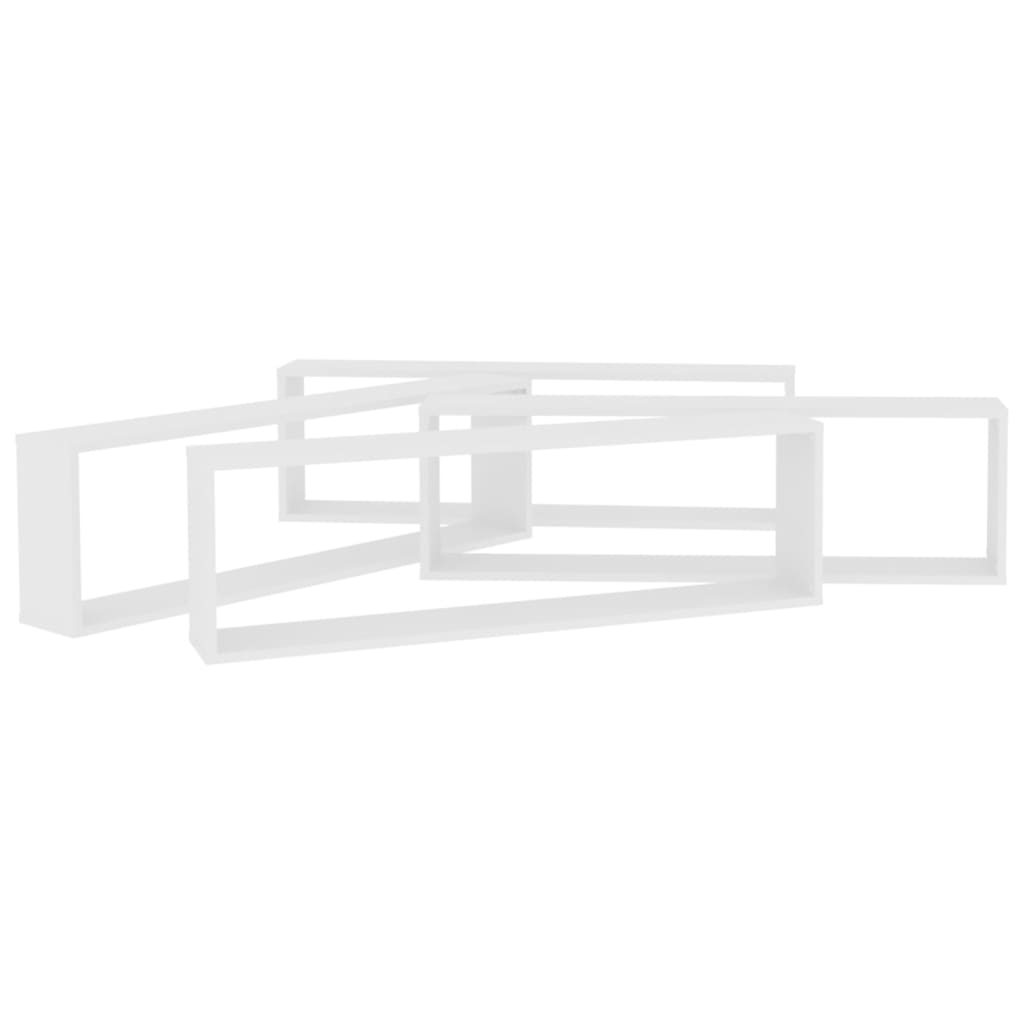 4 db fehér forgácslap fali polc 100 x 15 x 30 cm