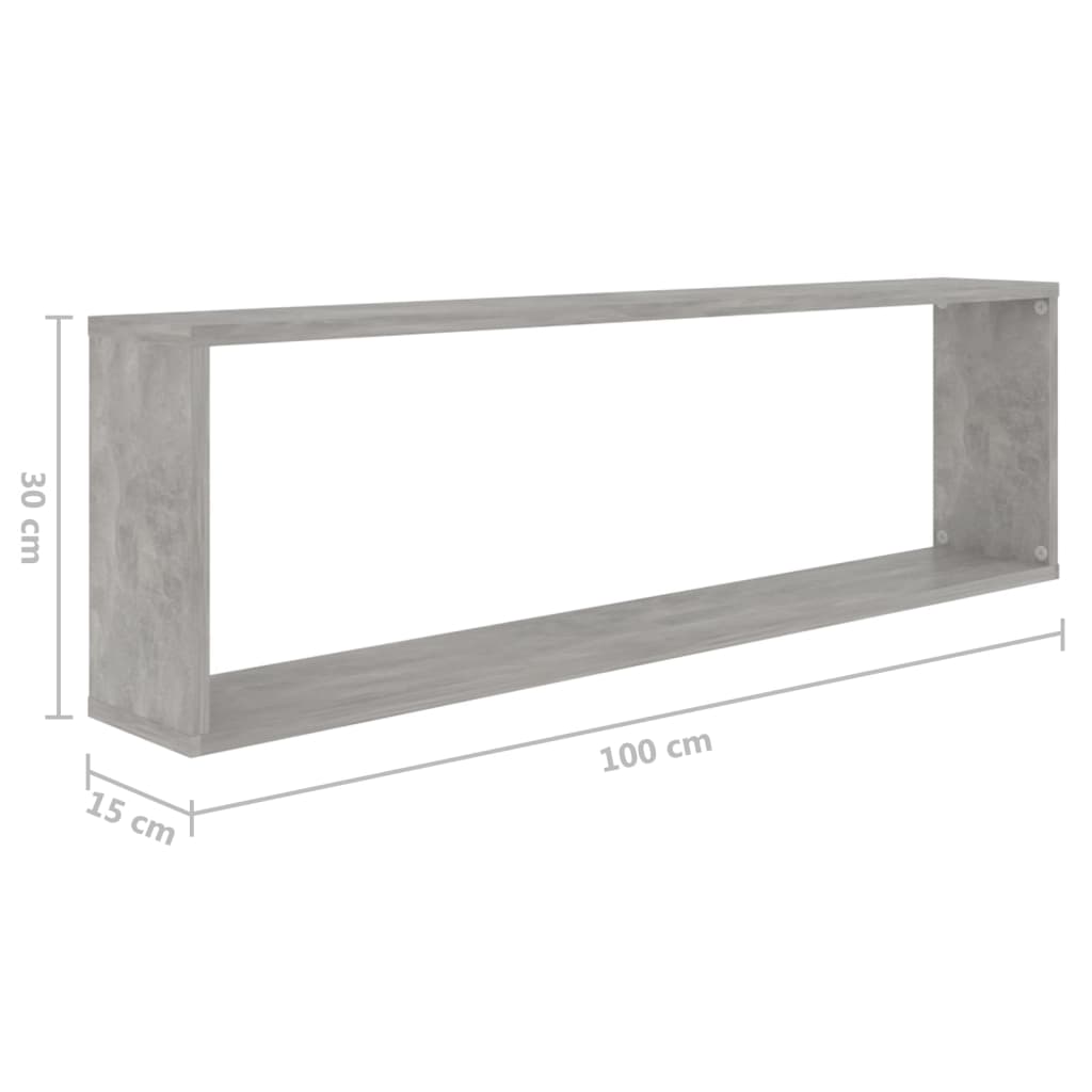 2 db betonszürke forgácslap fali polc 100 x 15 x 30 cm 2 db betonszürke forgácslap fali polc 100 x 15 x 30 cm