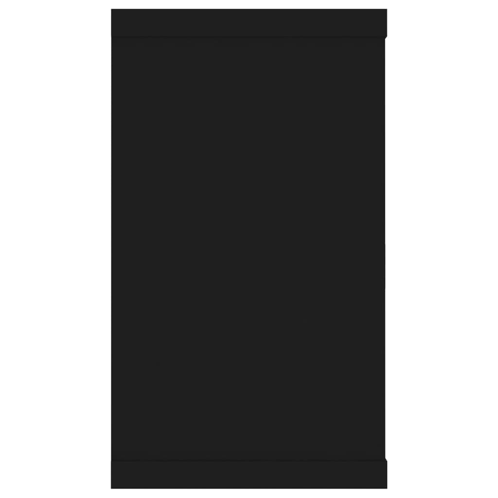 2 db fekete forgácslap fali kockapolc 80 x 15 x 26,5 cm