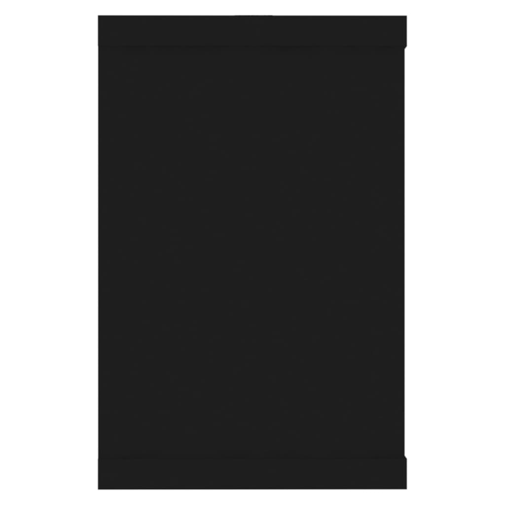 2 db fekete forgácslap fali kockapolc 60 x 15 x 23 cm