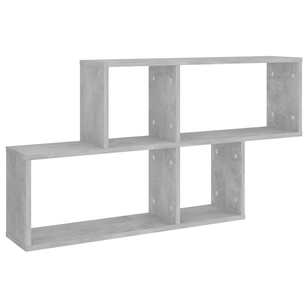 Betonszürke forgácslap fali polc 100 x 18 x 53 cm