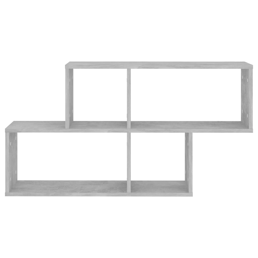 Betonszürke forgácslap fali polc 100 x 18 x 53 cm