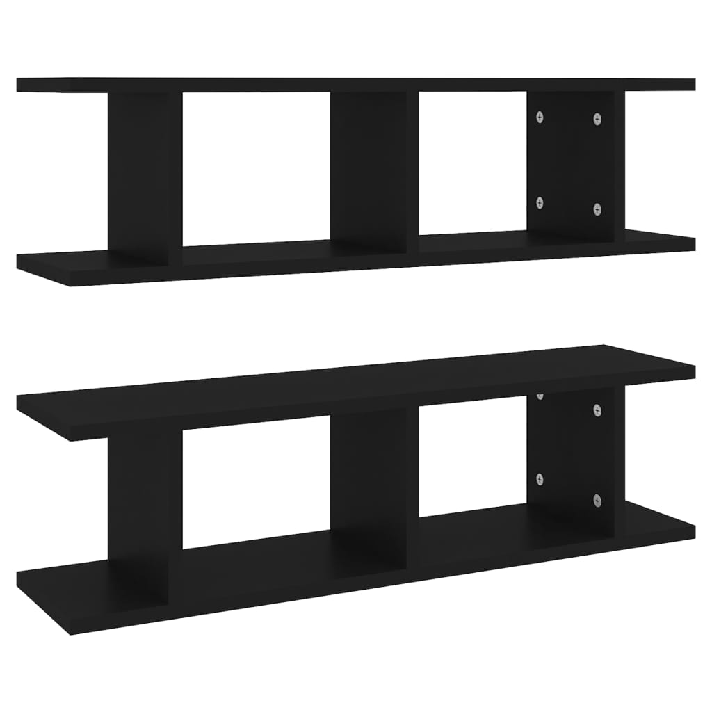 2 db fekete forgácslap fali polc 78 x 18 x 20 cm 2 db fekete forgácslap fali polc 78 x 18 x 20 cm