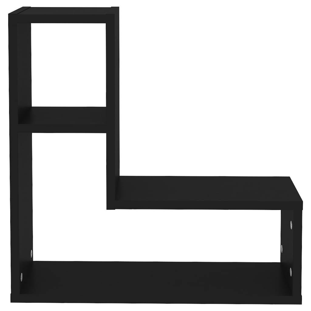 2 db fekete forgácslap fali polc 50 x 15 x 50 cm 2 db fekete forgácslap fali polc 50 x 15 x 50 cm