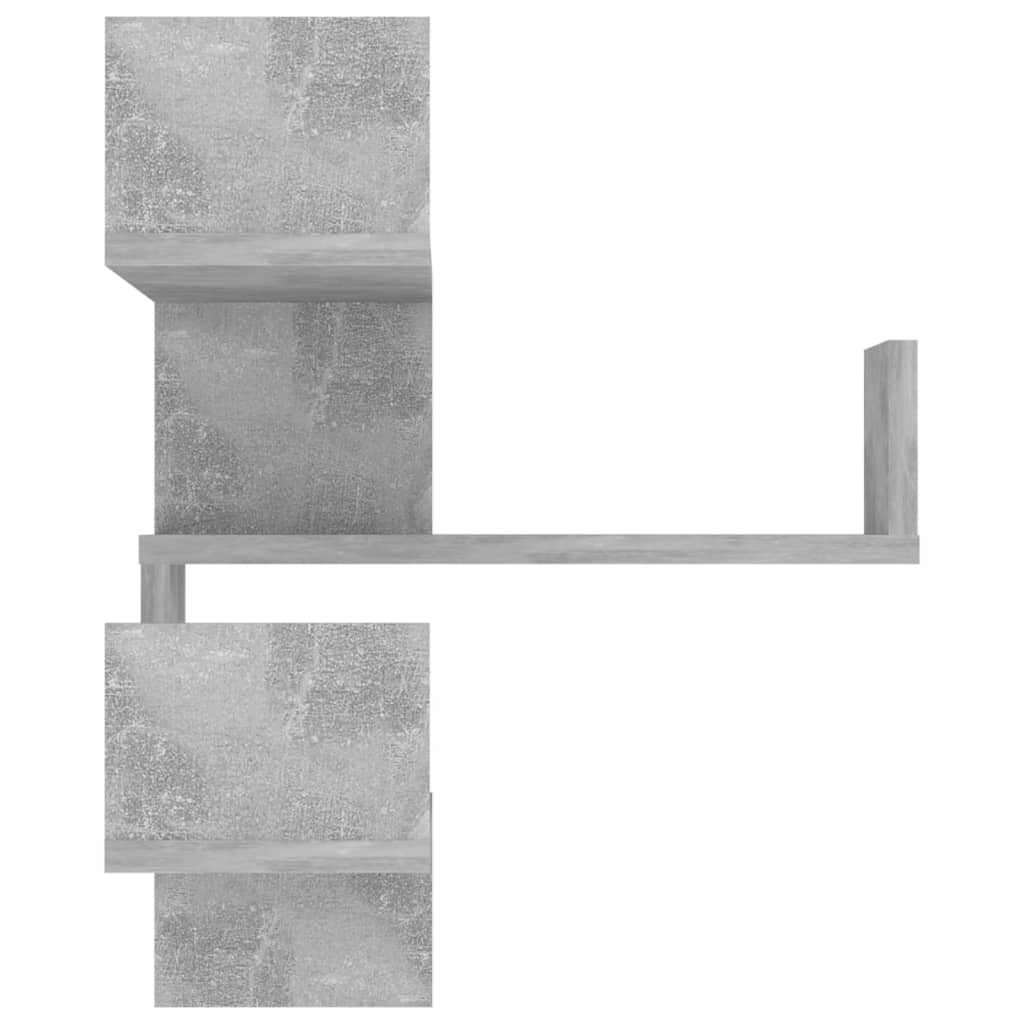 2 db betonszürke forgácslap fali sarokpolc 40 x 40 x 50 cm