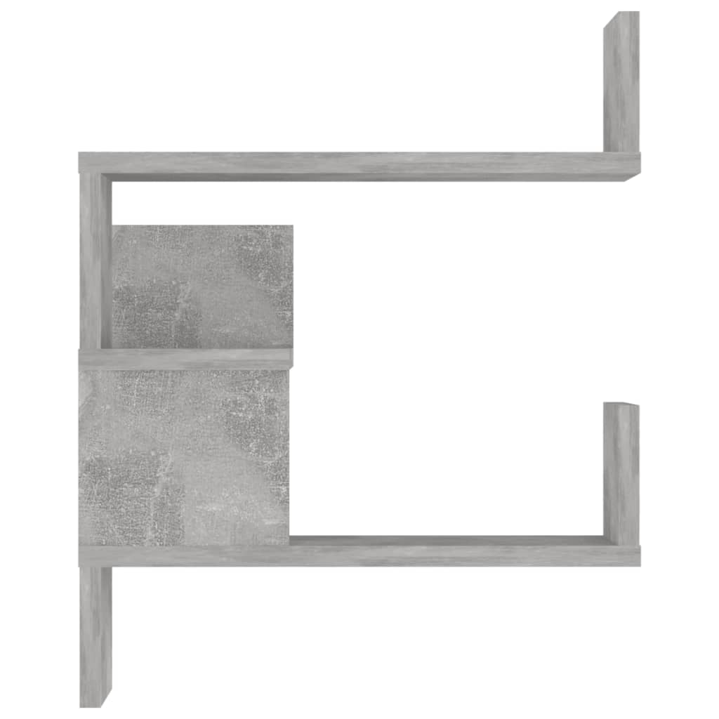 2 db betonszürke forgácslap fali sarokpolc 40 x 40 x 50 cm