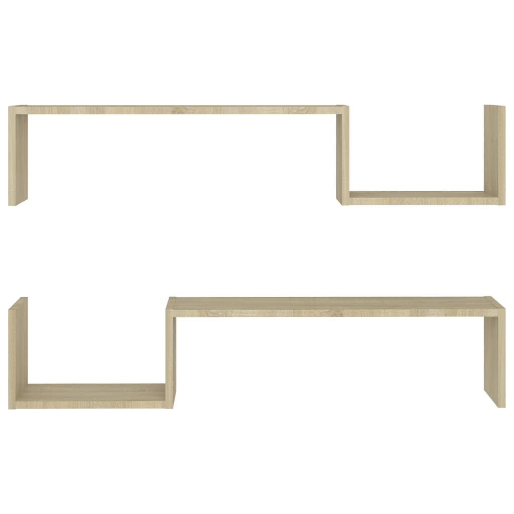 2 db sonoma-tölgyszínű forgácslap fali polc 100 x 15 x 20 cm