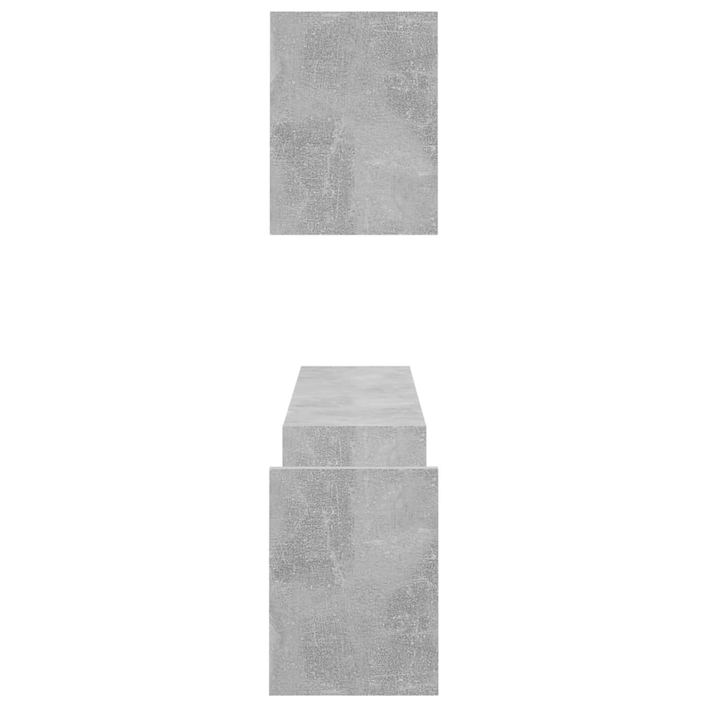 2 db betonszürke forgácslap fali polc 100 x 15 x 20 cm