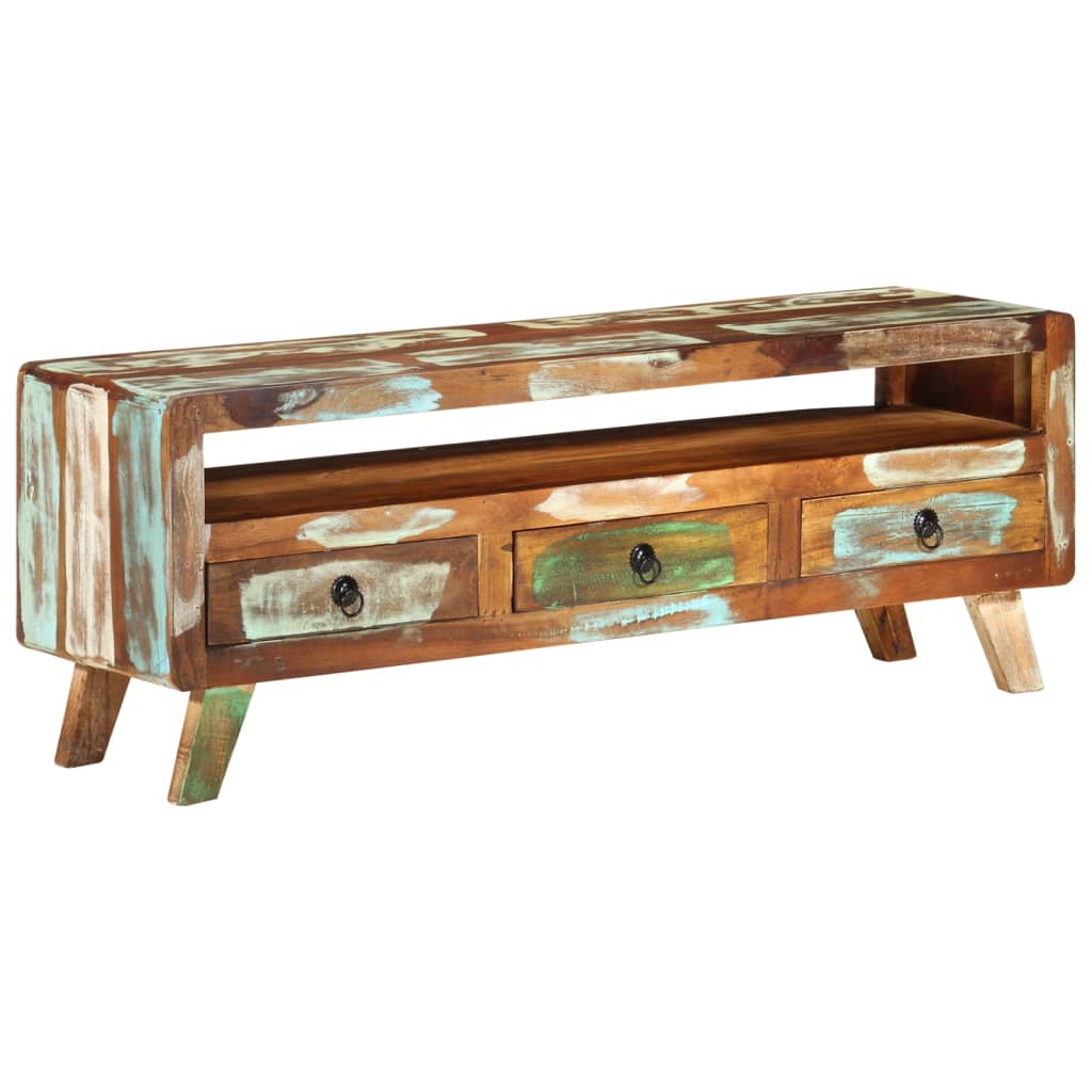 Többszínű tömör újrahasznosított fa tv-szekrény 110x30x40 cm Többszínű tömör újrahasznosított fa tv-szekrény 110x30x40 cm