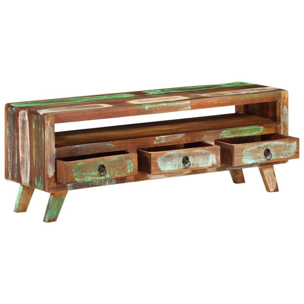 Többszínű tömör újrahasznosított fa tv-szekrény 110x30x40 cm Többszínű tömör újrahasznosított fa tv-szekrény 110x30x40 cm