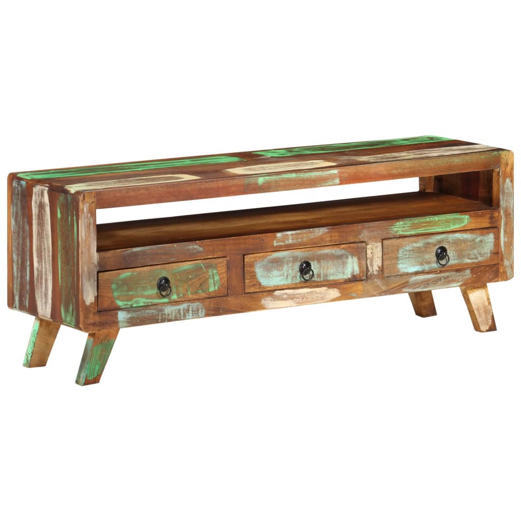 Többszínű tömör újrahasznosított fa tv-szekrény 110x30x40 cm Többszínű tömör újrahasznosított fa tv-szekrény 110x30x40 cm