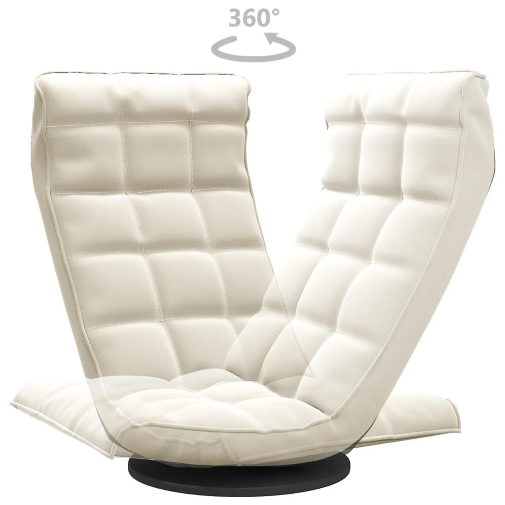 Krémszínű bársony forgó matracszék