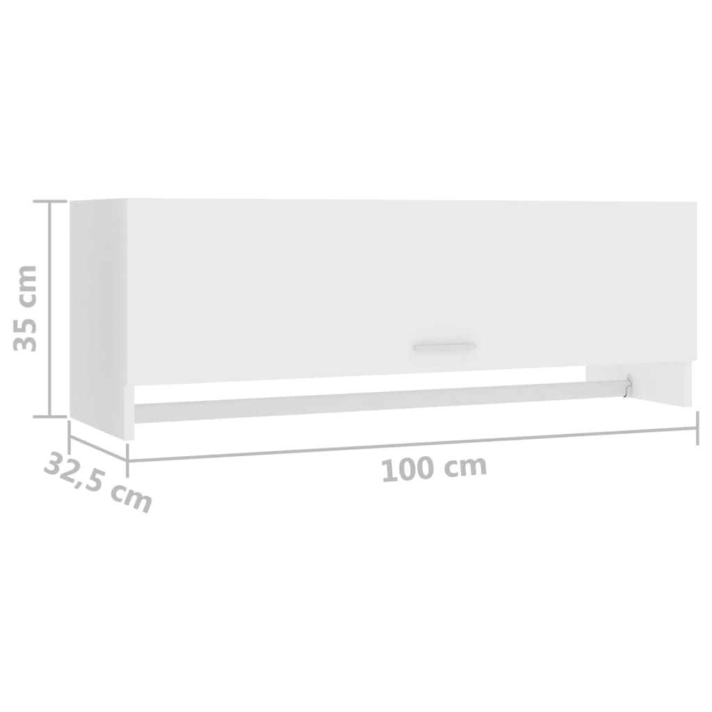 Fehér forgácslap ruhásszekrény 100 x 32,5 x 35 cm