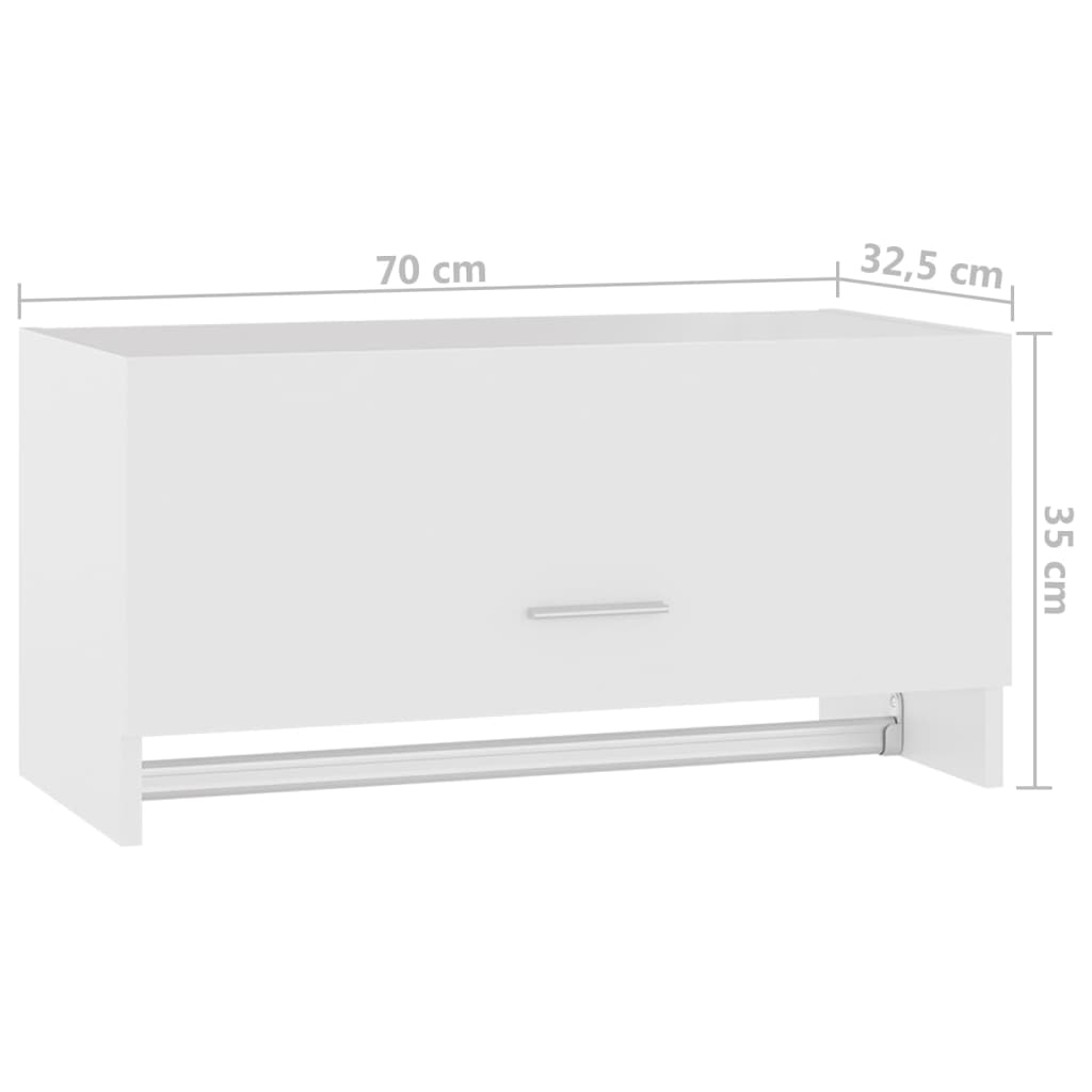 Fehér forgácslap ruhásszekrény 70 x 32,5 x 35 cm