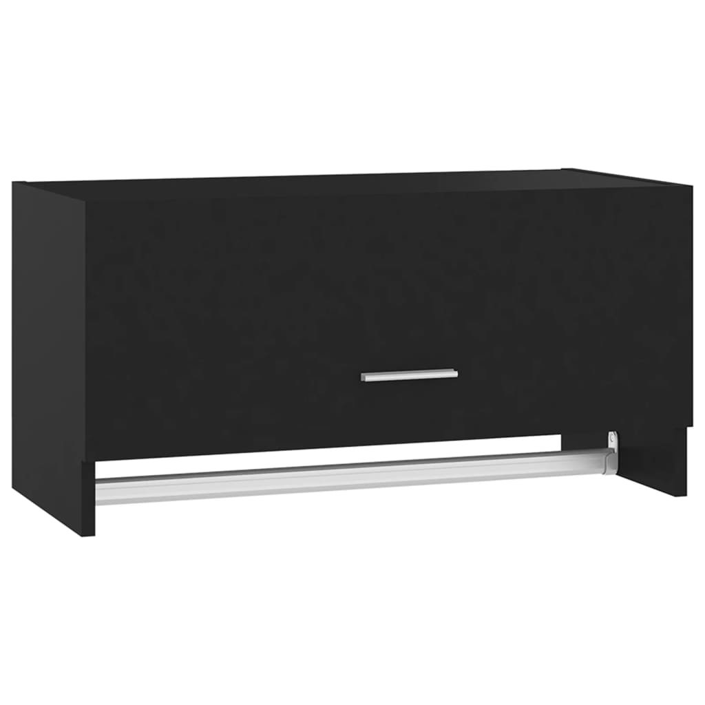 Fekete forgácslap ruhásszekrény 70 x 32,5 x 35 cm