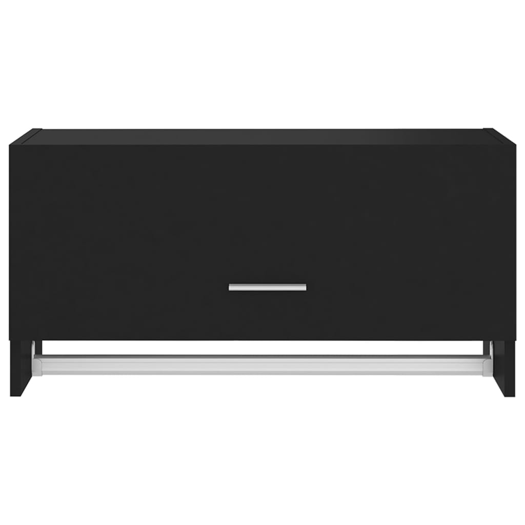 Fekete forgácslap ruhásszekrény 70 x 32,5 x 35 cm