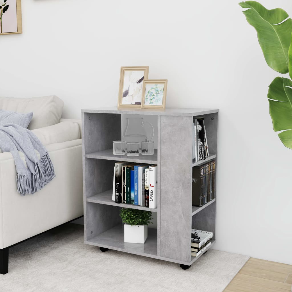 Betonszürke forgácslap kerekes szekrény 60 x 35 x 75 cm