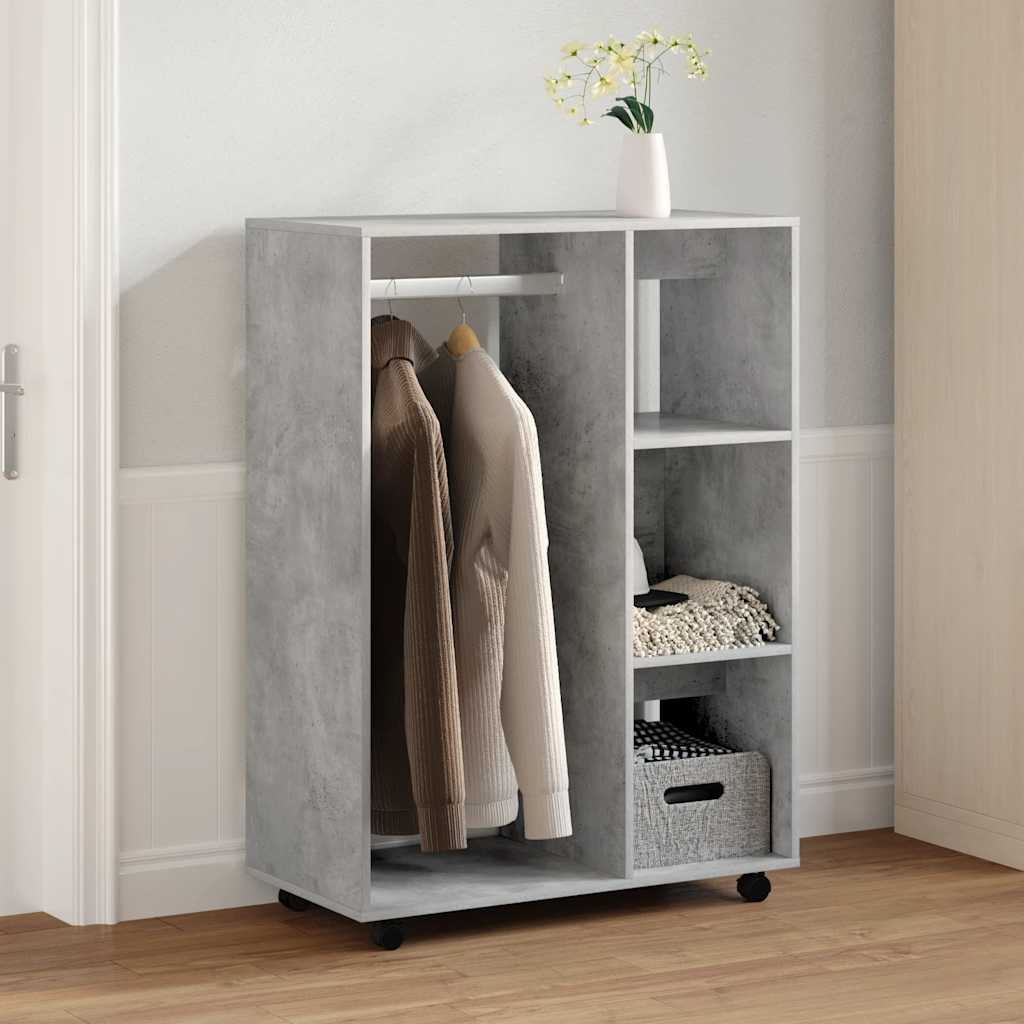 Betonszürke szerelt fa ruhásszekrény 80 x 40 x 110 cm