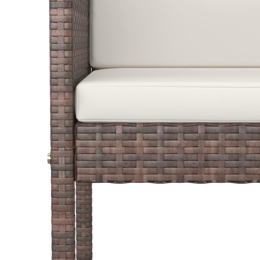 2 db barna polyrattan bárszék párnával 2 db barna polyrattan bárszék párnával