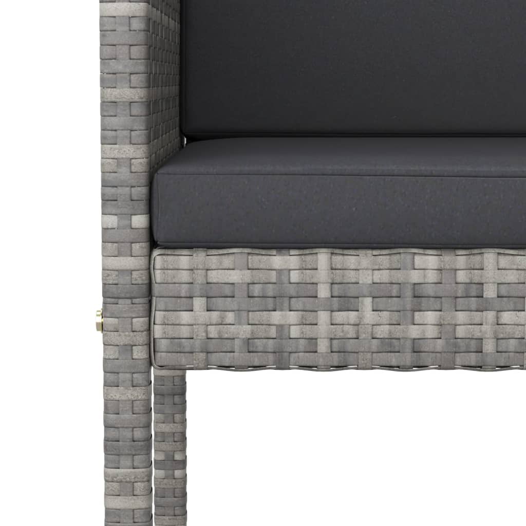 2 db szürke polyrattan bárszék párnával 2 db szürke polyrattan bárszék párnával